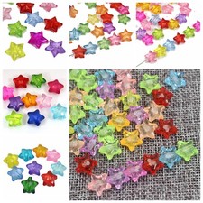Craft DIY Mixed Colour Transparent Acrylic Star Charm Beads 11mm-28mm