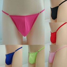 Mens Bulge Pouch Briefs Bikini Micro Thong T-Back G-Strings Lingerie Underwear;