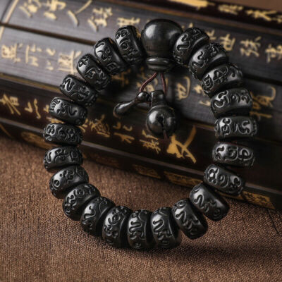 Tibetan Buddhist male om mani padme hum bracelet wood Mala Prayer Beads Men  New