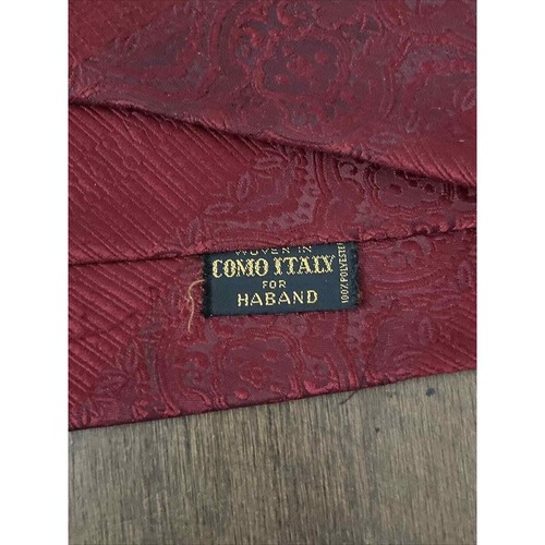 Cravatta Como Italy Haband texture marrone cravatta poliestere vintage - Foto 3 di 3