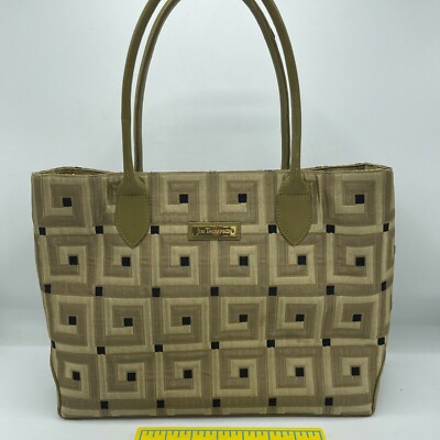 Purse Classic Jim Thompson Tote Bag Green Geometric Thailand Carry All 
