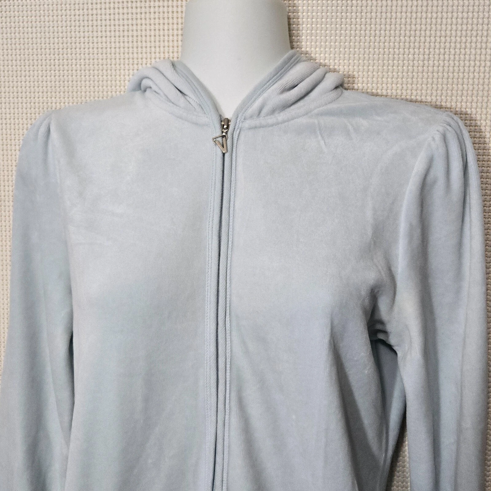 UNDERCOVER Felpa con cappuccio Victorias Secret Angels donna media bambino blu bordi volant zip intera