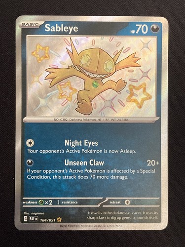 Shiny Sableye 184/091 - Pokémon Paldean Fates