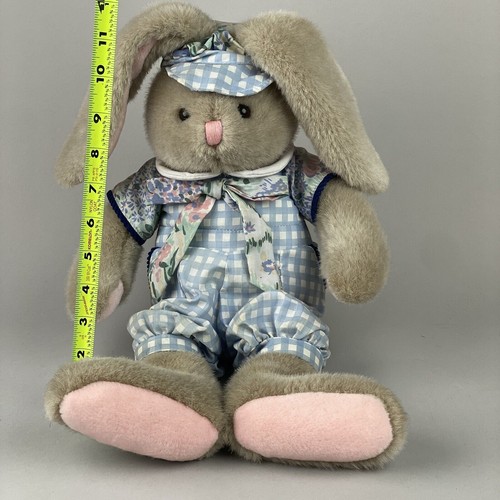 Vintage Commonwealth Easter Bunny Rabbit in a Plaid Outfit Plush Stuffed Animal - Picture 2 of 7