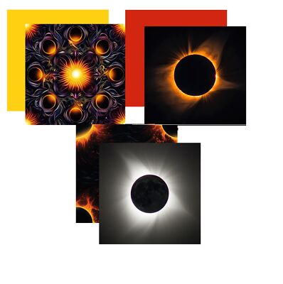 Solar Eclipse 12x12 Scrapbook Paper Assortment Set - 3 Sheets