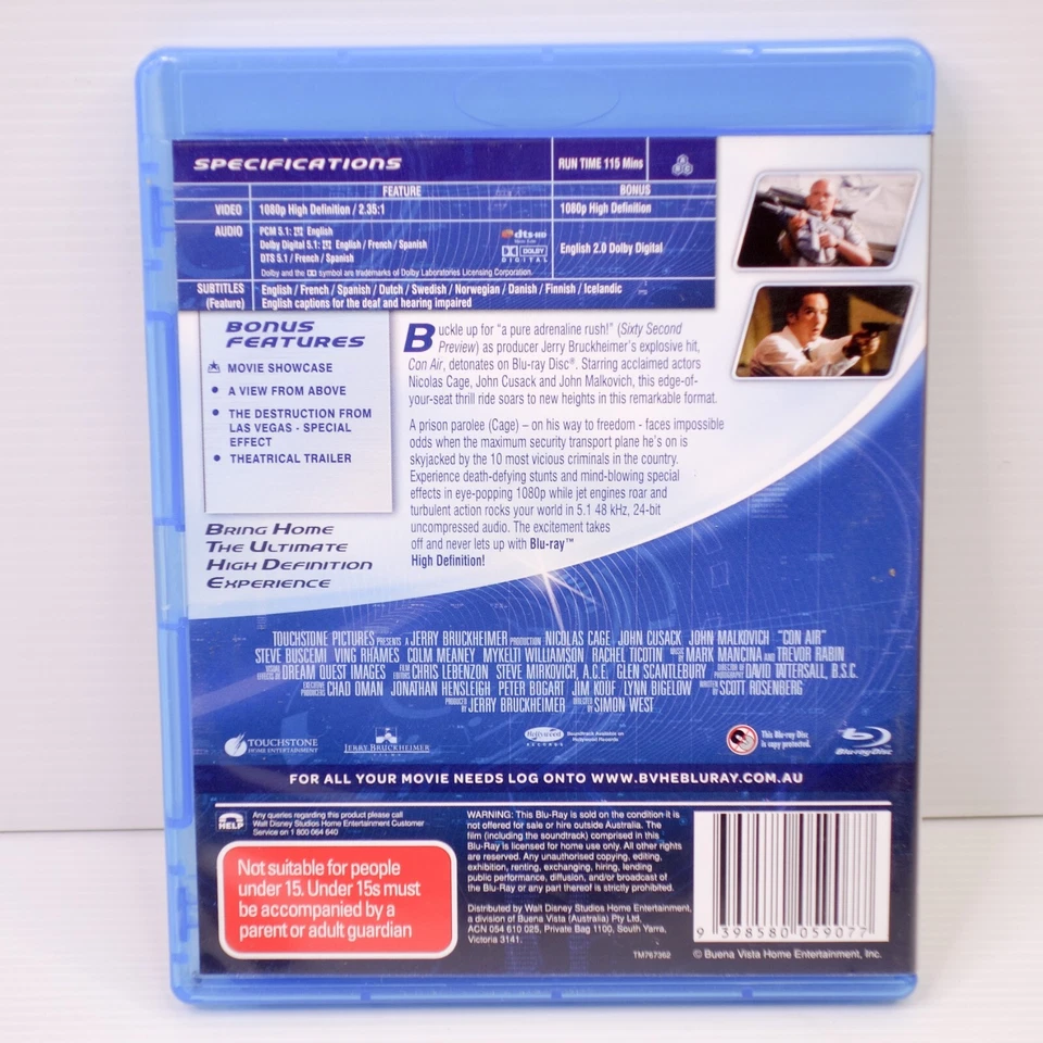 Con Air (Blu-ray, 1997) John Malkovich, Ving Rhames, Colm Meaney, Steve Buscemi - image 2 of 4