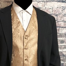 Mocha Tan XS - 6XL Paisley Tuxedo Suit Dress Vest Waistcoat Wedding Party Prom
