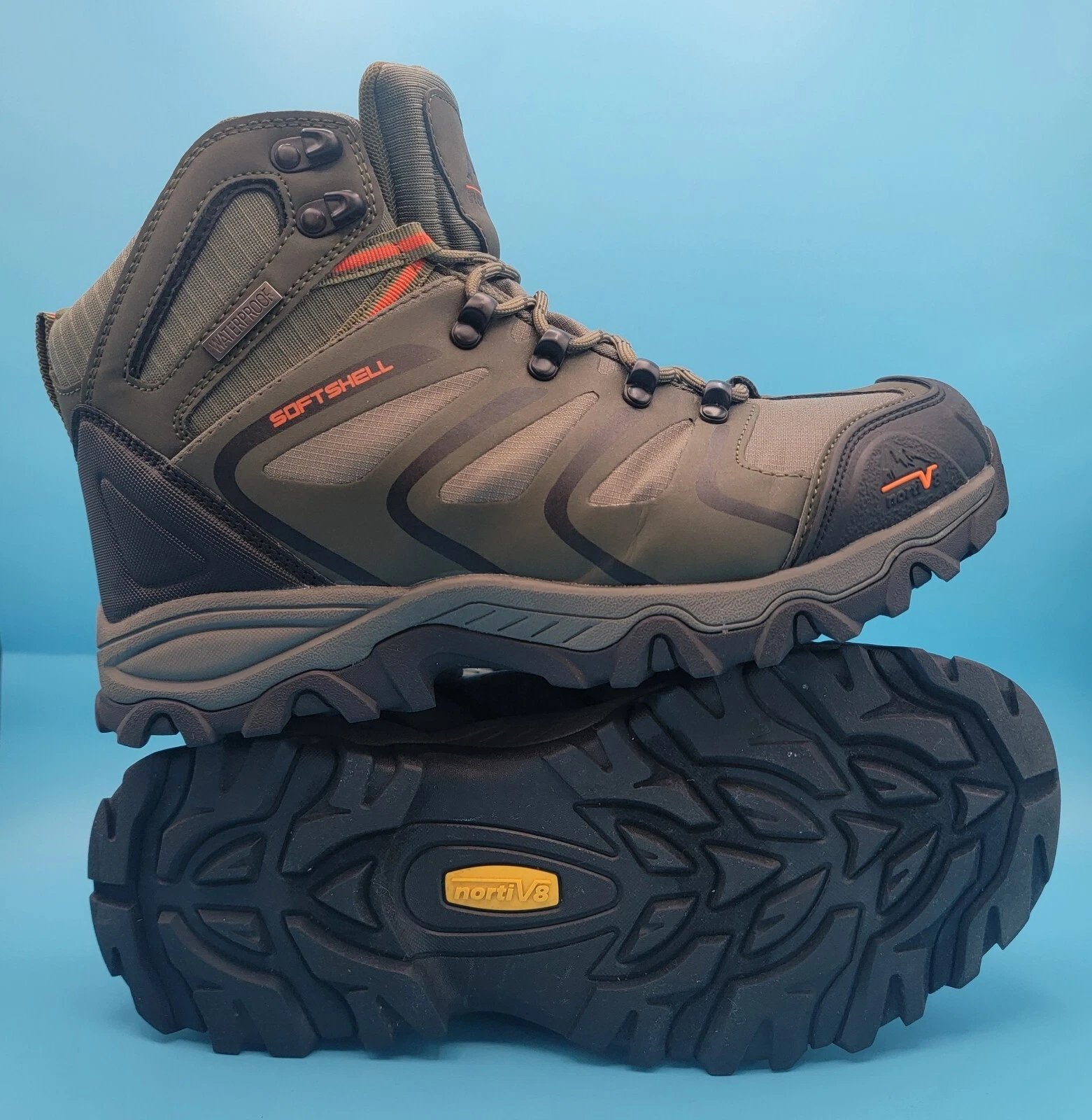 Nortiv 8 Ankle Lace Up Waterproof Softshell Hiking Boots Men Size 7.5