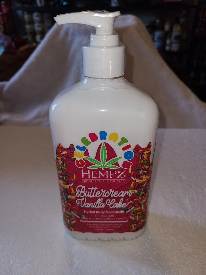 NUEVO SELLADO CÁÑAMO FELIZ CUMPLEAÑOS CREMA MANTEQUILLA CUMPLEAÑOS PASTEL HIDRATANTE CORPORAL 17 OZ Foto 3 de 4