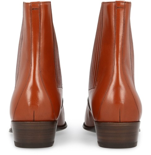 CELINE Jacno Calfskin Leather Chelsea Boots in Caramel Size 39 - Picture 6 of 6