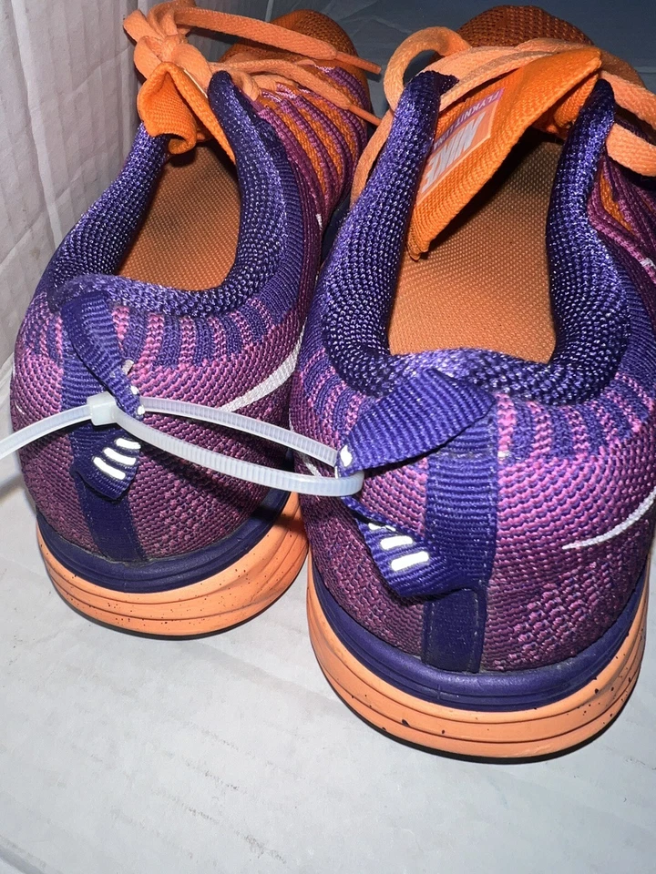Nike Flyknit Lunar 2 Shoes Woman 8 Orange Flexible Athletic Running Sneakers - Image 4 of 4