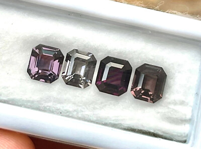 Natural 100% Clean 90% Lot 4/Pc 4.79 ct Multi,color Square Spinel Mogok Gemstone