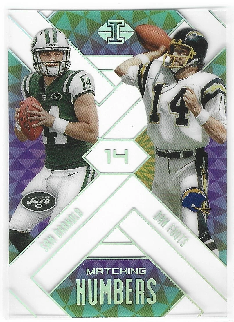 SAM DARNOLD / DAN FOUTS 2018 ILLUSIONS MATCHING NUMBERS JETS CHARGERS S3