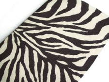 Williams Sonoma Printed Ivory Brown Zebra Stripe Pattern Kitchen Floor Rug New