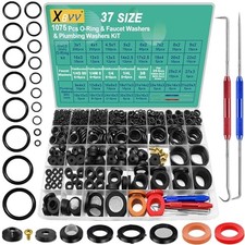 37 Size 1075 Pcs Faucet Washers O-Rings Kit Plumbing Gasket 3-in-1 Home