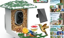 Smart Bird Feeder with Camera Solar Powered, 2K HD WiFi Live View Bird Feeders