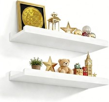 Floating Shelves Wall Mounted Set of 2 17 Inch Rustic Wood Wall Shelves Storage