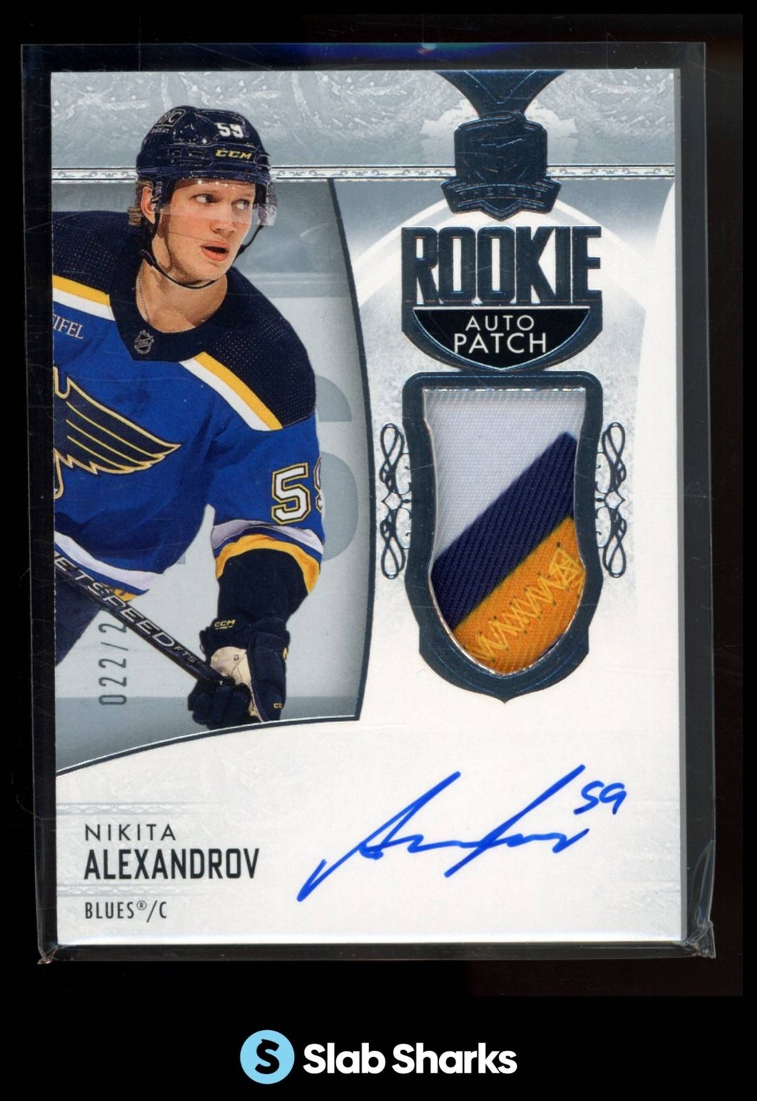 2022 UPPER DECK THE CUP #175 NIKITA ALEXANDROV ROOKIE PATCH AUTO RC ROOKIE /249