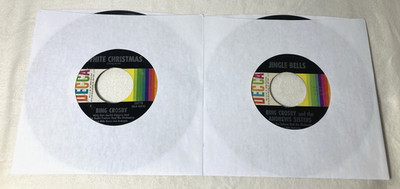 (2) Bing Crosby 45 RPM 7'' Singles On Decca White Christmas & Jingle Bells G/EX