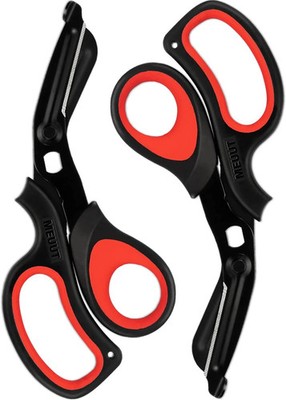 MEUUT 2 Pack Medical Scissors Trauma Shears -8 inch Black/Red+black/Red