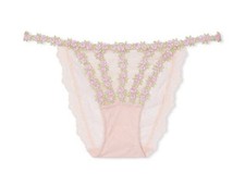 Sealed Victoria s Secret Dream Angels Rosebud Embroidery String Bikini Panty M