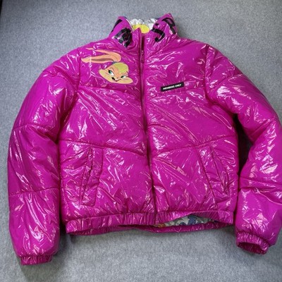 Members Only Space Jam Lola Bunny Puffer Jacket Pink M Looney Tunes