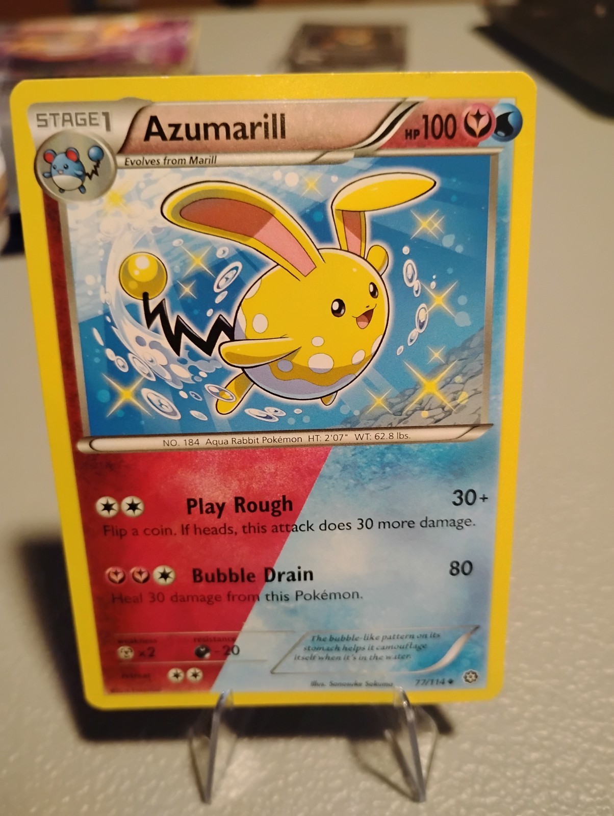 Pokemon TCG Azumarill XY Steam Siege 77/114 Regular Uncommon Card