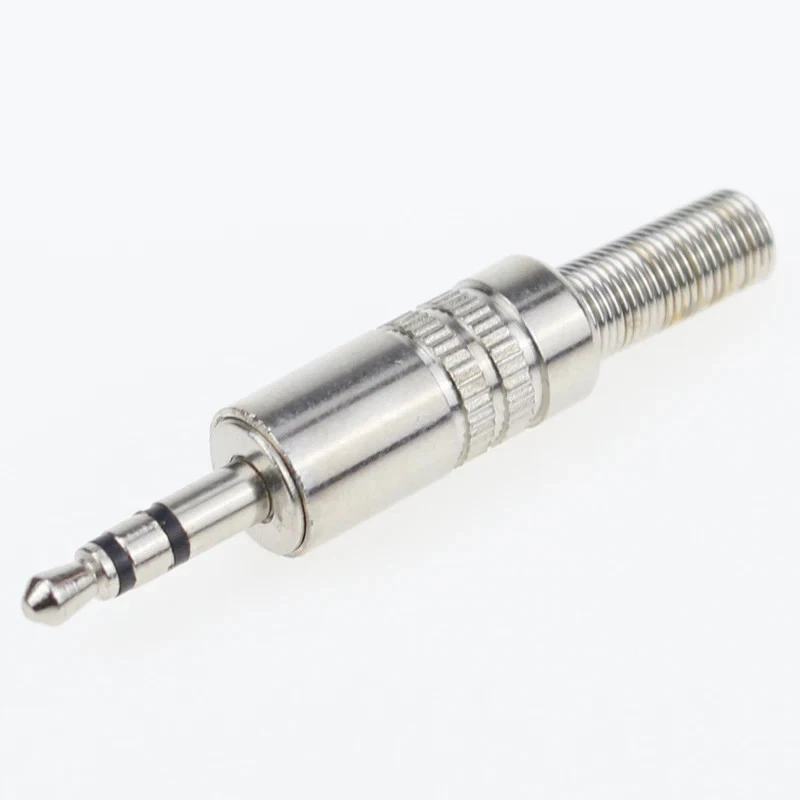 Plug Connector Jack 5 Pcs 3.5mm 3-pole Stereo Metal 3.5 Adapter with Soldering - Image 3 of 4