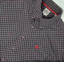 Cinch Shirt Geometric All Over Print AOP Western Rodeo Button Up Mens Large Gray