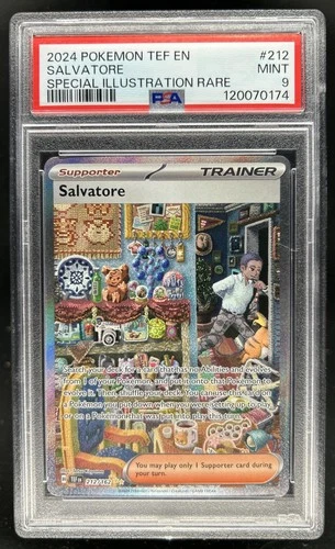2024 Pokemon Temporal Forces Salvatore Special Illustration Rare #212/162 PSA 9