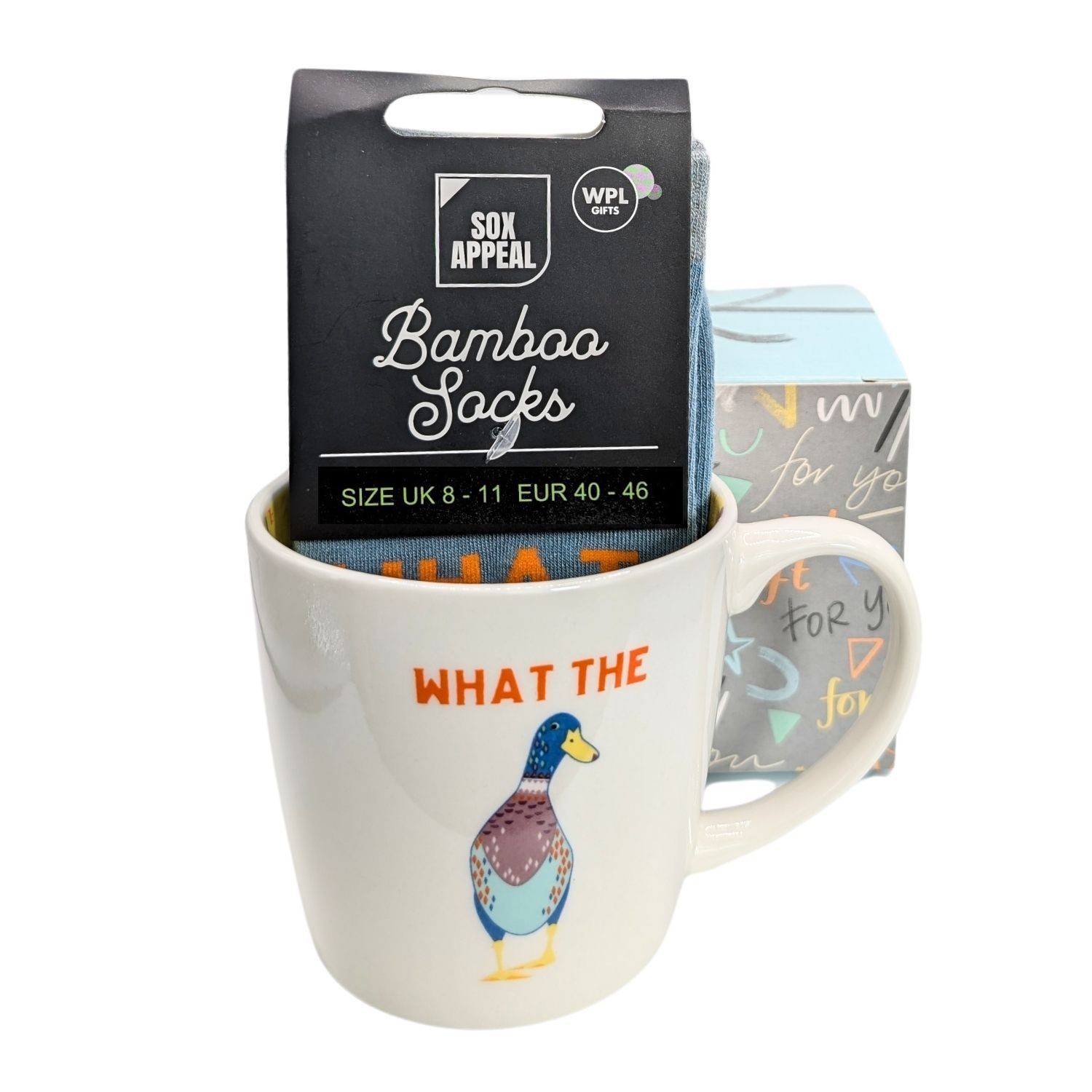 What The Duck Mug & Socks Set For Him Ducktastic! Gift Set Gift Idea