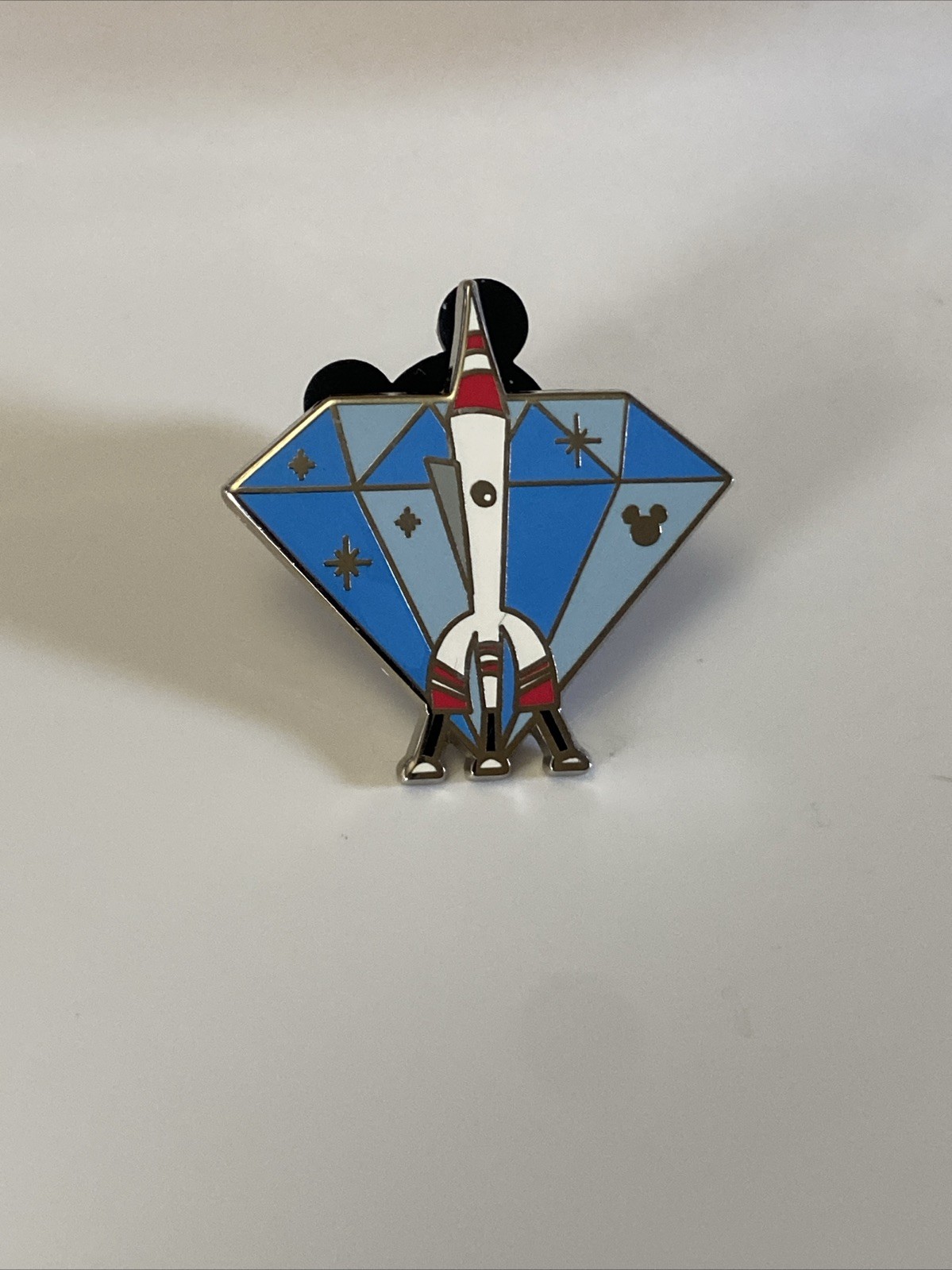 DLR 2015 Hidden Mickey Diamond Attraction Rocket Ship Disney Pin
