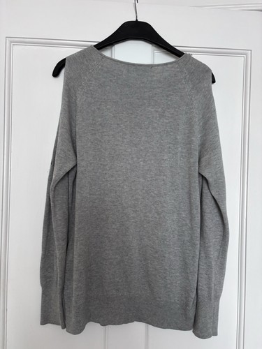Belle Vere Grey Knit Beaded Embellished Crew Neck Jumper Sweater. Size L, 14/40. - Picture 6 of 9