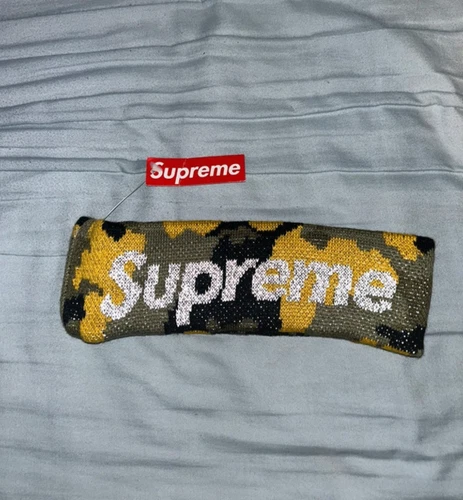 Bandeau logo réfléchissant Supreme New Era camouflage FW 17