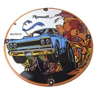 Vintage Mopar Plymouth Porcelain Sign - Road Runner Auto Shop Gas Pump Sign
