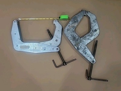 Two (2) Kant-Twist SUPER Heavy-Duty Clamps 10'', 7'' Deep Throat, 3500 Lb, Zinc
