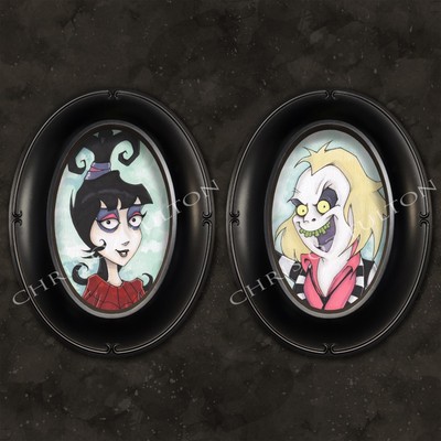 Beetlejuice Lydia Deetz Animated Framed Art Print Set Signed By Chris Oz Fulton!