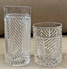 Ralph Lauren Crystal Herringbone Double Old Fashioned Glass & Tall Tumbler
