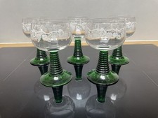 5 x Vintage Luminarc Rhein Römer Gläser grüner Bienenstock Stiele & Weinreben Design