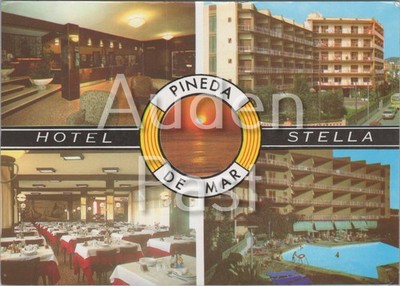 Vintage Pineda de Mar HOTEL STELLA Postkarte España verschickt 70er Jahre