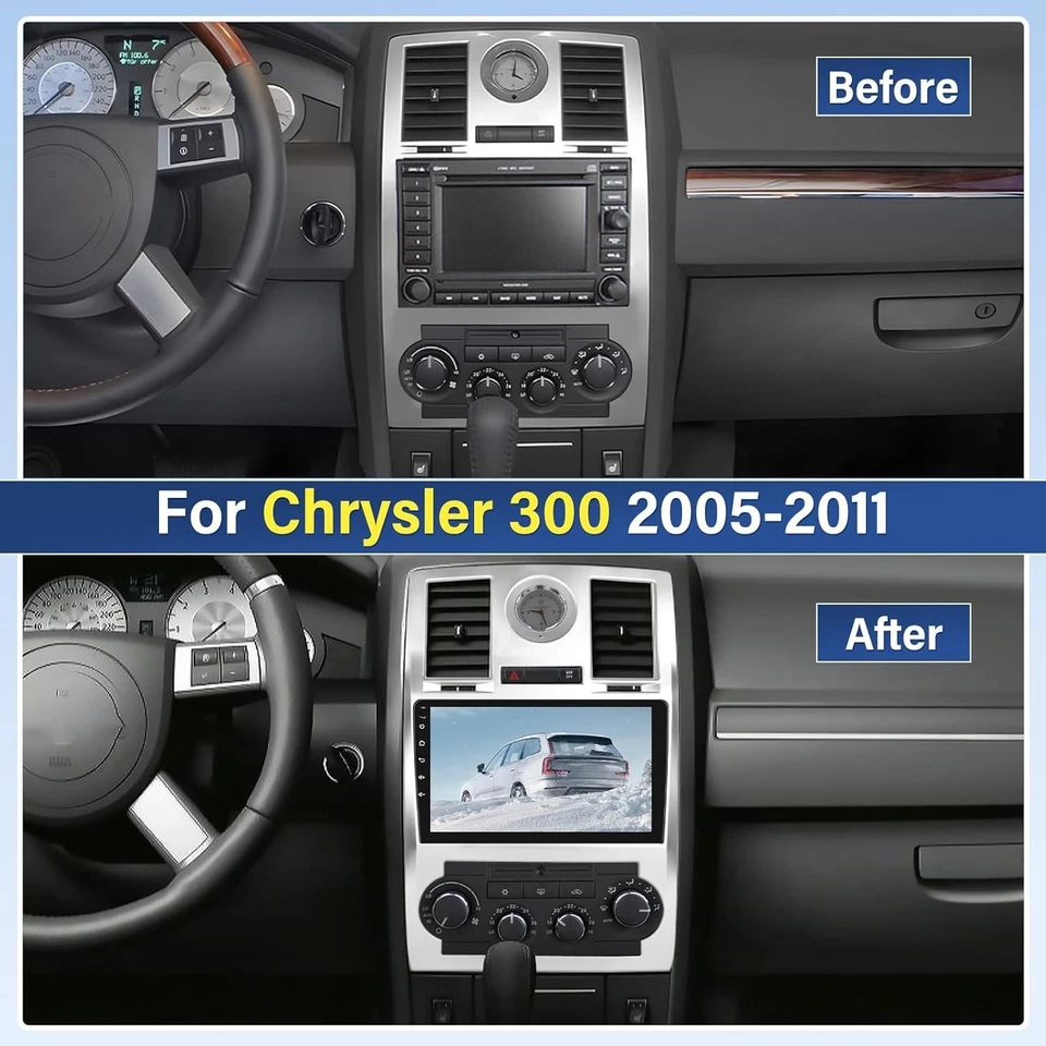 Car Radio Stereo Android 13 for Chrysler 300, 300C 2004-2009 GPS Navigation - Image 2 of 4