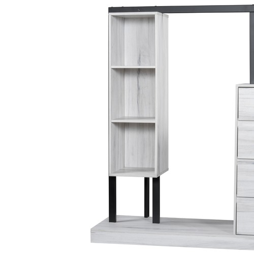 Wardrobe Clothes Closet Wardrobe Rack Storage Organizer w/ 4 Drawers 3 Shelves - Picture 15 of 16
