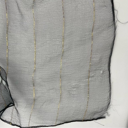 Sciarpe vintage - set di due lurex nero bianco oro usate garza trasparente a righe - Foto 8 di 15