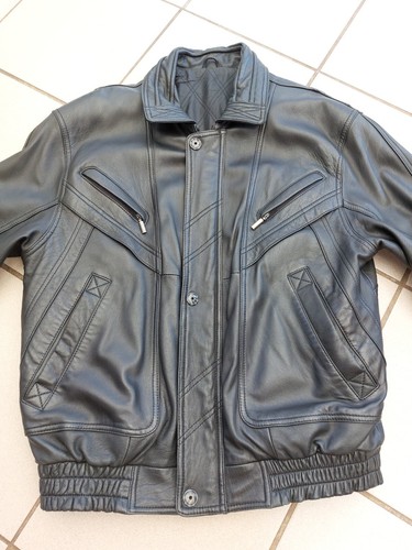 Schwarze Lederjacke aus Schaf-Nappaleder, Gr. 52 - Bild 2 von 4