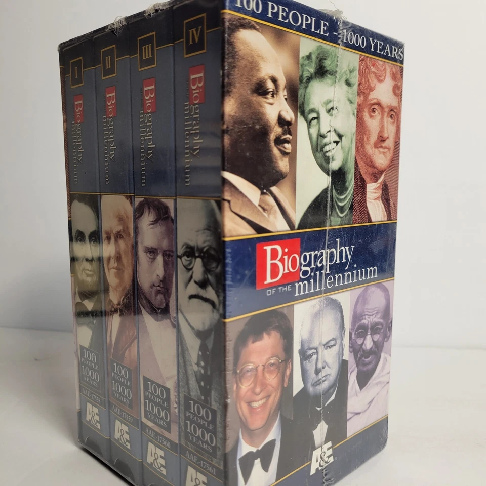 New Sealed A&E Biography of the Millennium, 100 People 100 Years 4-Tapes VHS Set - Image 3 of 4