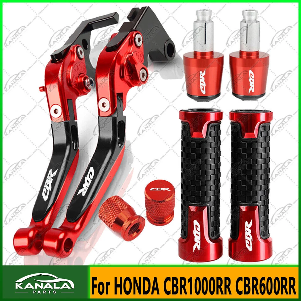For HONDA CBR1000RR CBR600RR 4PCS CNC Handle Grips Cap Brake Clutch Levers Set - Imagem 2 de 4