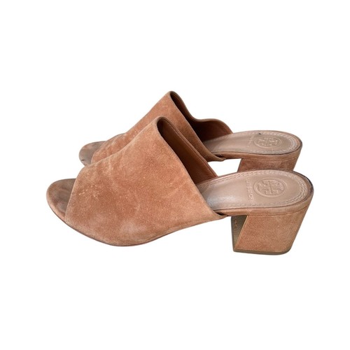 Tory Burch Brown Suede Block Heel Sandal Size 7.5 - Picture 2 of 7