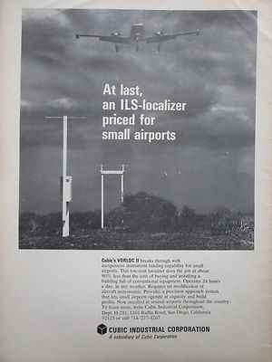 7/1969 PUB CUBIC INDUSTRIAL CORP VORLOC II PRECISION APPROACH SYSTEM ORIGINAL ANZEIGE