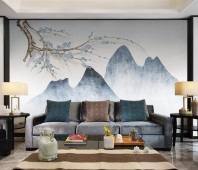 3D Branch Mountain ZHUA40289 Wallpaper Wall Murals Removable Self-adhesive Ann
