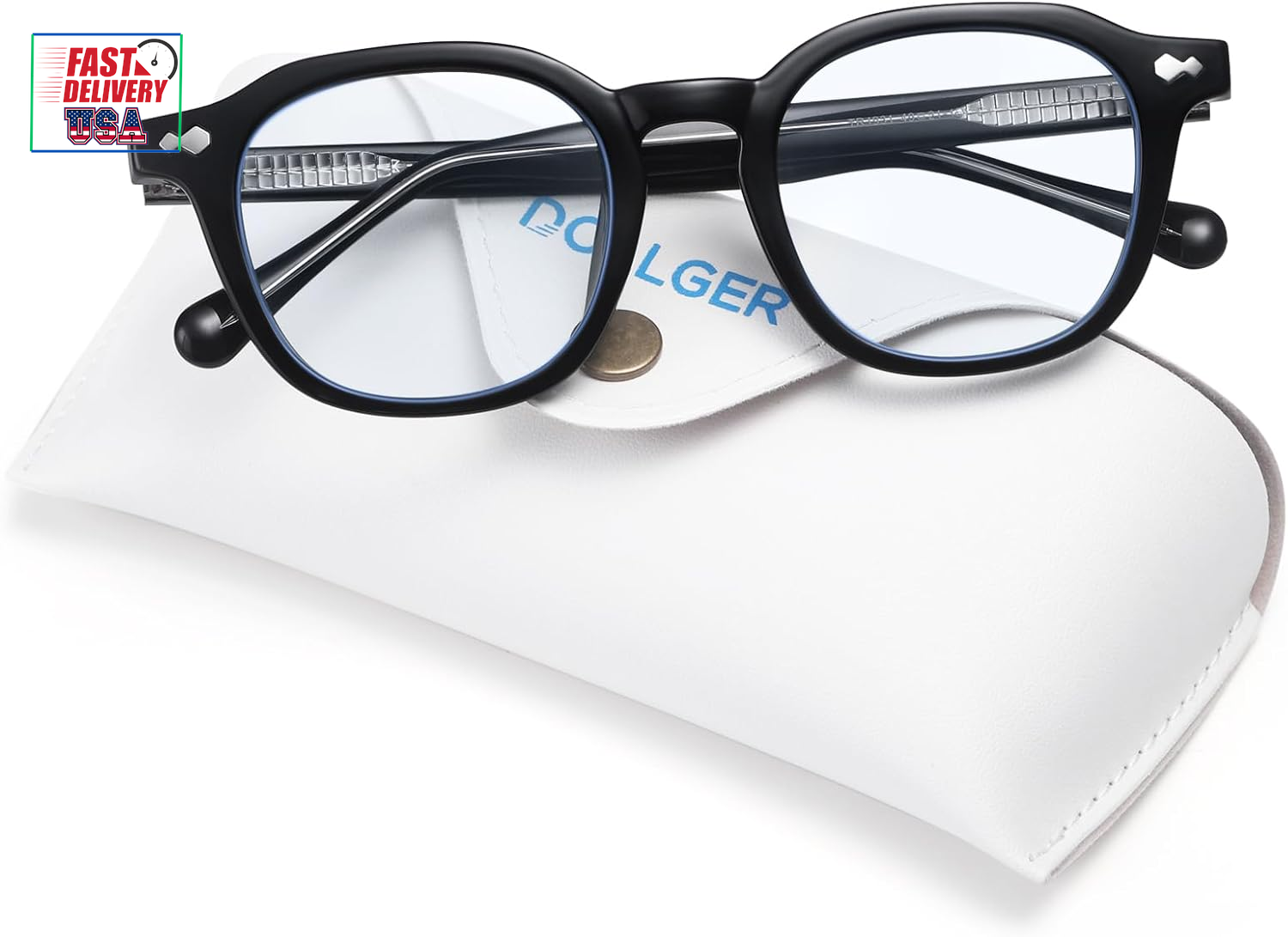 Blue Light Glasses for Women Men Non-Prescription Square Frame Computer Screen B-image